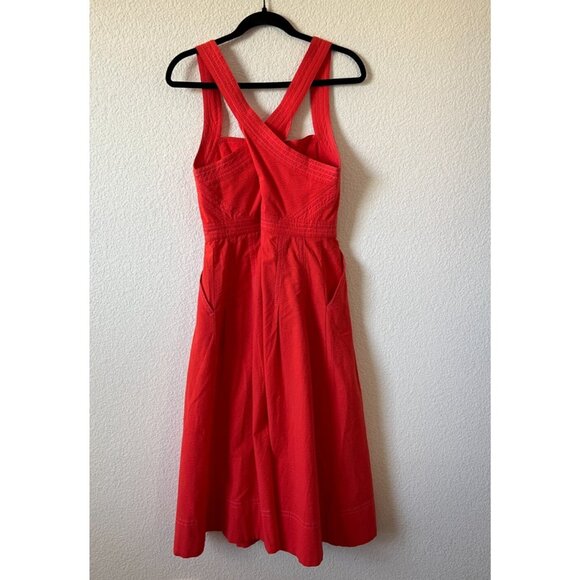 Maeve by Anthropologie Alessandra Cross Back Midi Dress Size 6 - Picture 4 of 8